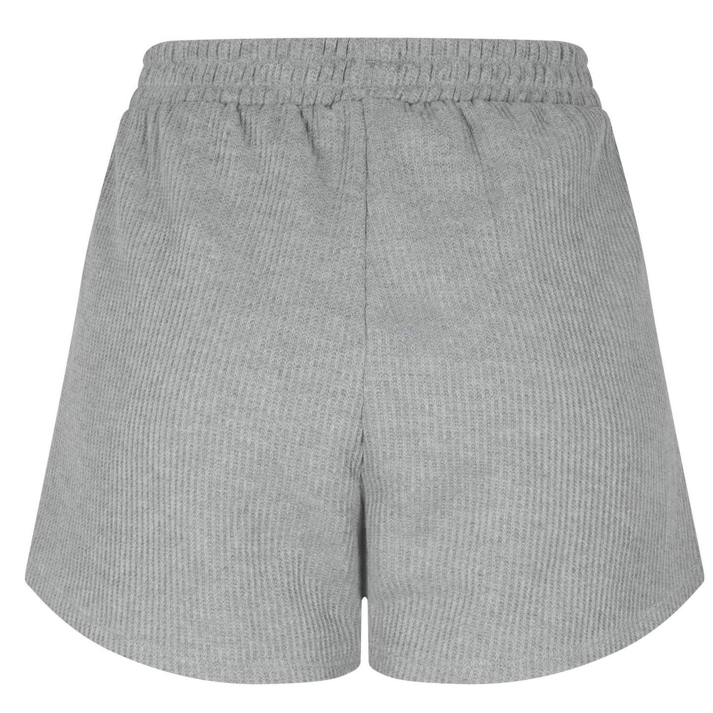 Medium Grey - Back - Reebok Womens-Ladies Ribbed Sweat Shorts