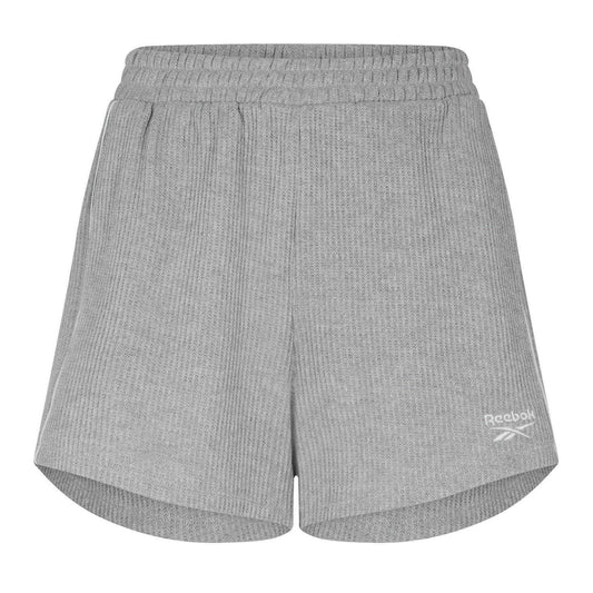 Medium Grey - Front - Reebok Womens-Ladies Ribbed Sweat Shorts