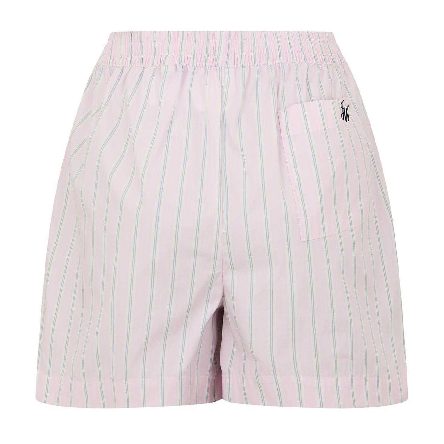 Pink - Back - Jack Wills Womens-Ladies Poplin Vertical Stripe Relaxed Fit Chino Shorts