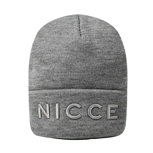 Grey Marl - Front - Nicce Unisex Adult Mercury Embossed Knitted Beanie