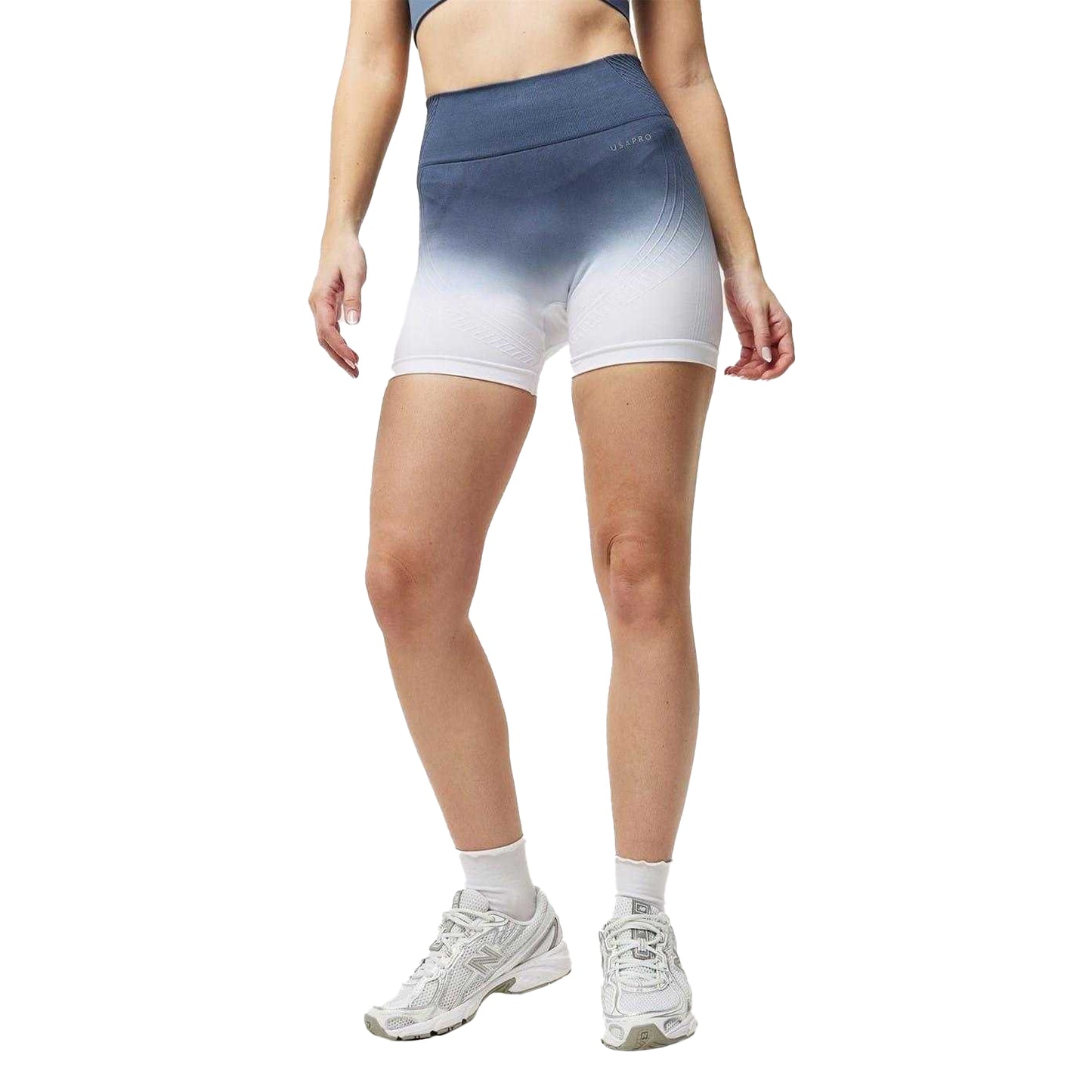 Storm-White - Side - USA Womens-Ladies Ombre High Waist Cycling Shorts