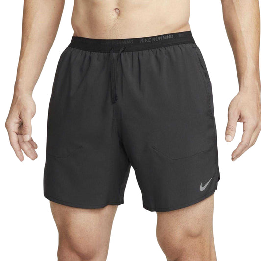 Black-Silver - Front - Nike Mens Stride Running Shorts