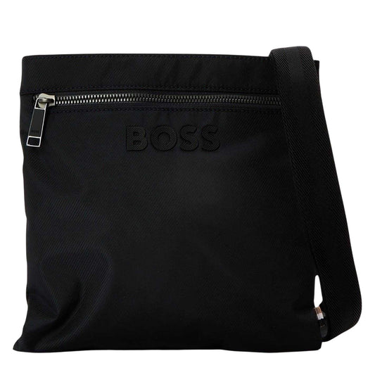 Dark Blue - Front - Boss Catch 3.0 Embossed Nylon Crossbody Bag