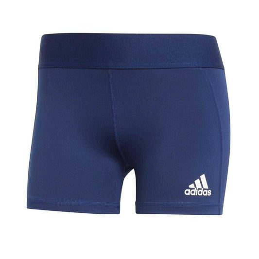Navy Blue-White - Front - Adidas Womens-Ladies Performance Athletic Gym Compression Shorts