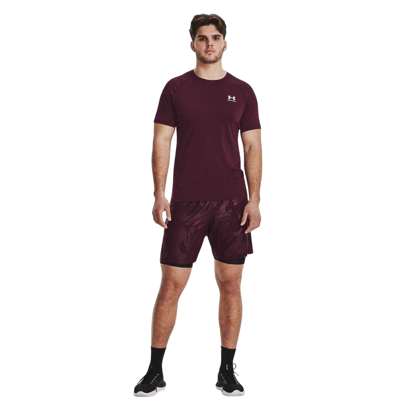 Maroon - Lifestyle - Under Armour Mens Embossed Shorts
