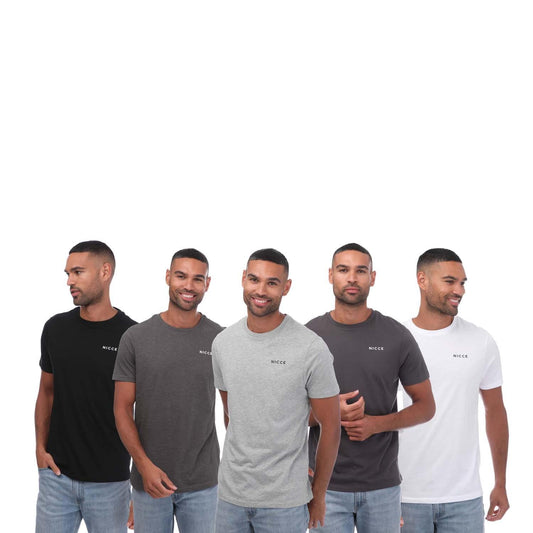 Multicoloured - Front - Nicce Mens Spacey T-Shirt (Pack of 5)