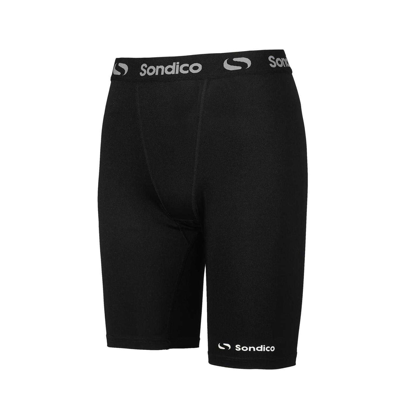 Black-White - Side - Sondico Mens Core 9 Compression Shorts