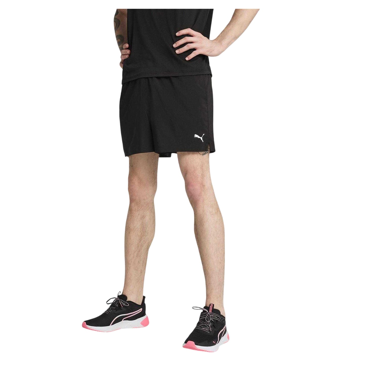 Puma Black - Side - Puma Mens Tad Essentials Shorts