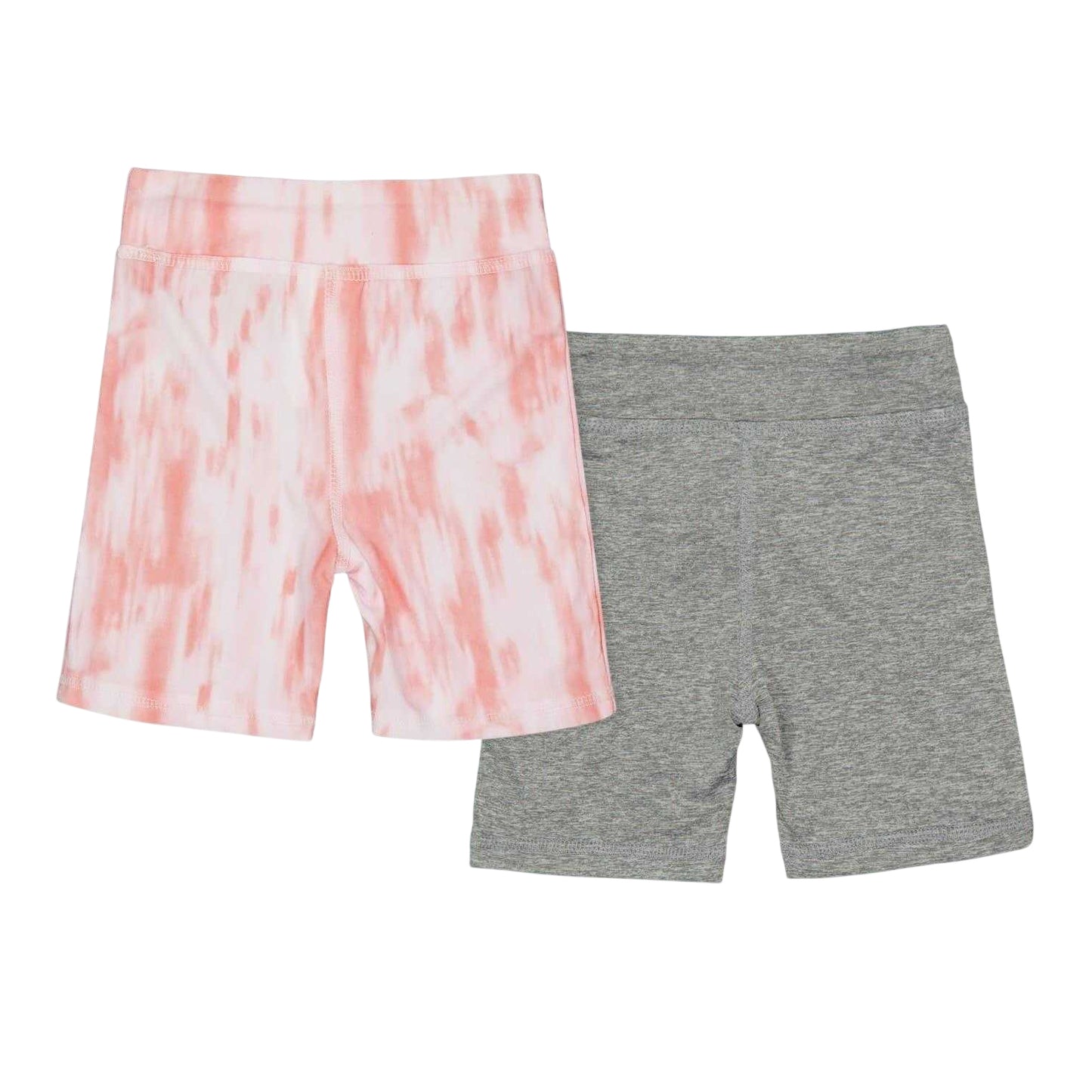 Silver Tie Dye - Back - Reebok Girls Tie Dye Slim Cycling Shorts (Pack of 2)