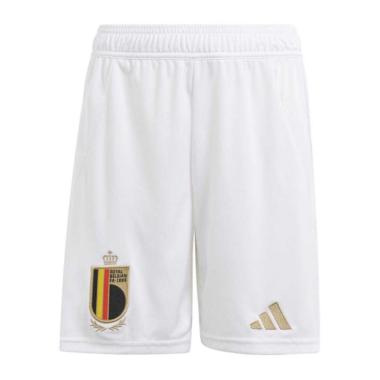 White - Front - Adidas Boys Belgium Moisture Wicking Football Shorts