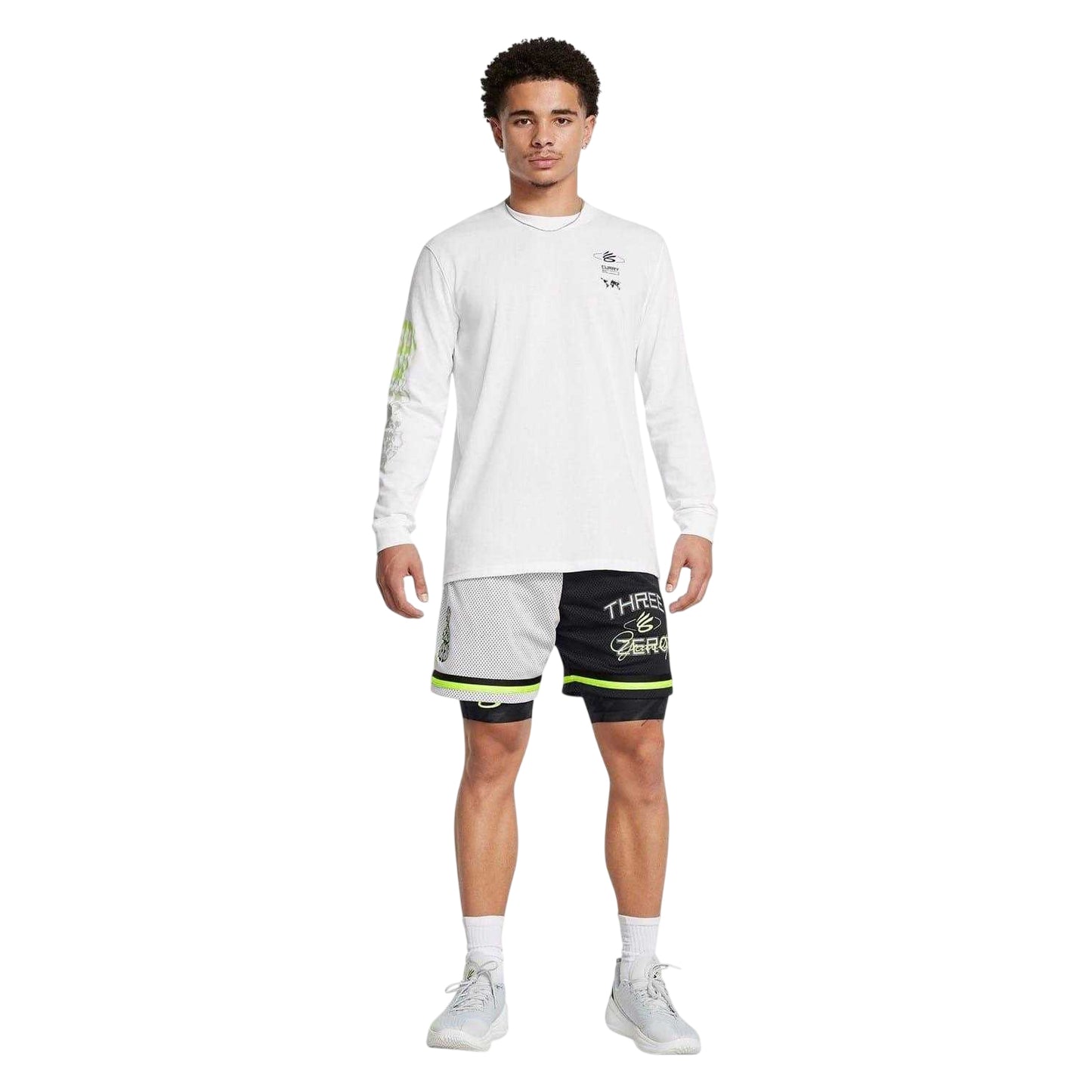 Grey-Black-Yellow - Side - Under Armour Unisex Adult Stephen Curry Basketball Shorts