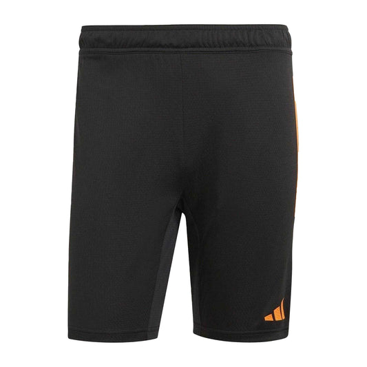 Black-Orange - Front - Adidas Mens 3 Stripes Training Shorts