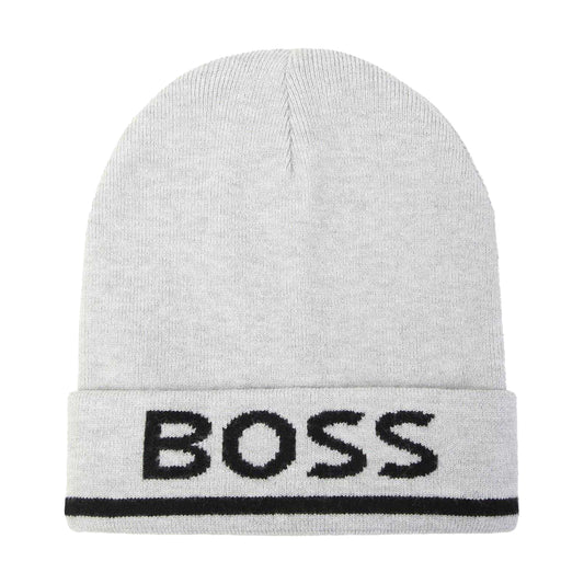 Grey - Front - Boss Boys Logo Beanie