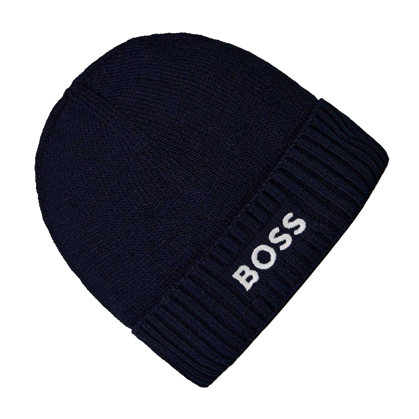 Black - Back - Boss Unisex Adult Asport Wordmark Ribbed Beanie