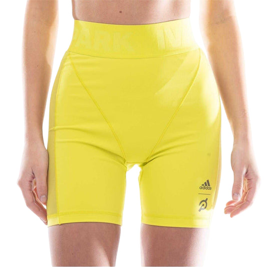 Shock Lime - Front - Adidas Womens-Ladies Slim Bib Shorts