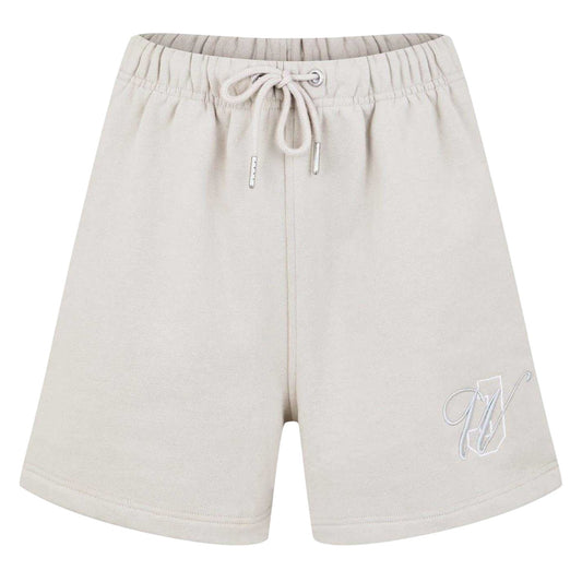Stone - Front - Jack Wills Womens-Ladies Embroidered Logo Relaxed Fit Sweat Shorts