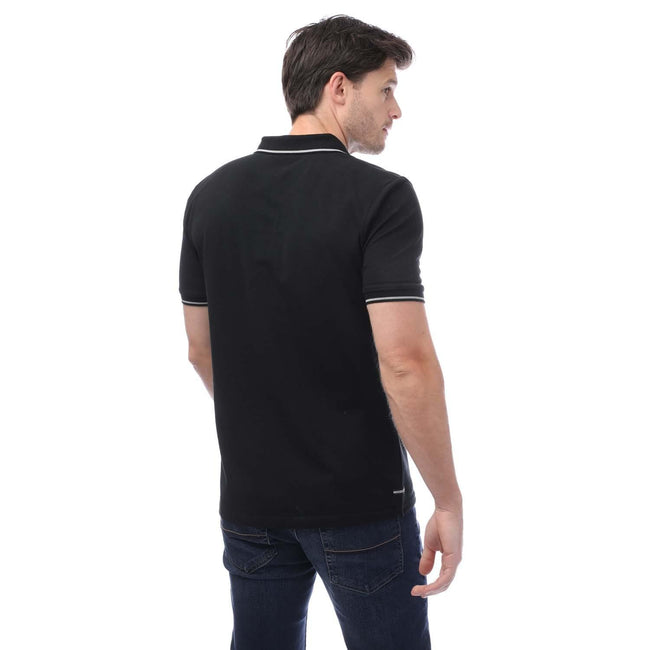 Black - Back - Weekend Offender Mens Spello Piped Polo Shirt
