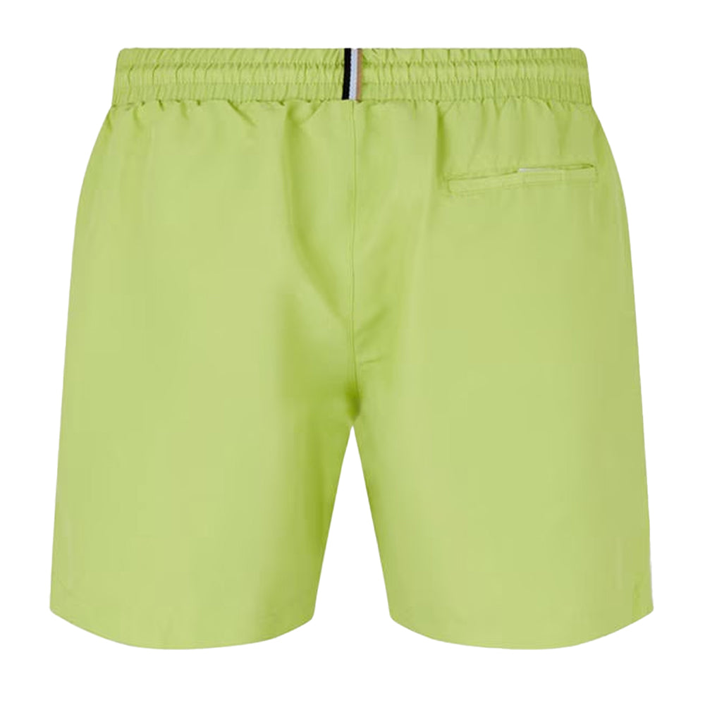 Lime Green-White - Back - Boss Mens Starfish Swim Shorts