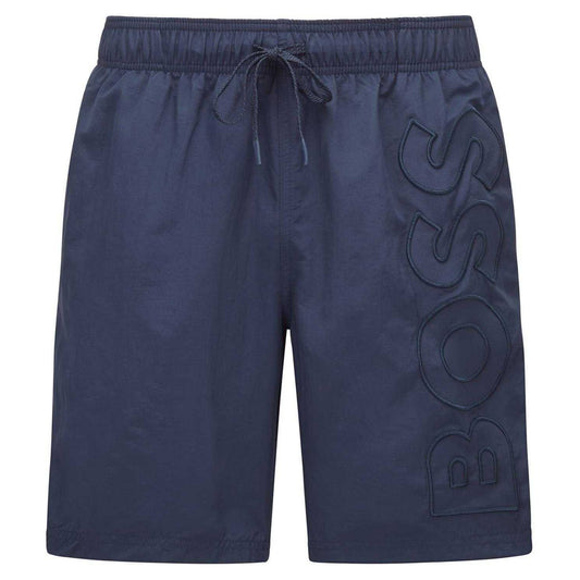 Blue Navy - Front - Boss Mens Swim Shorts