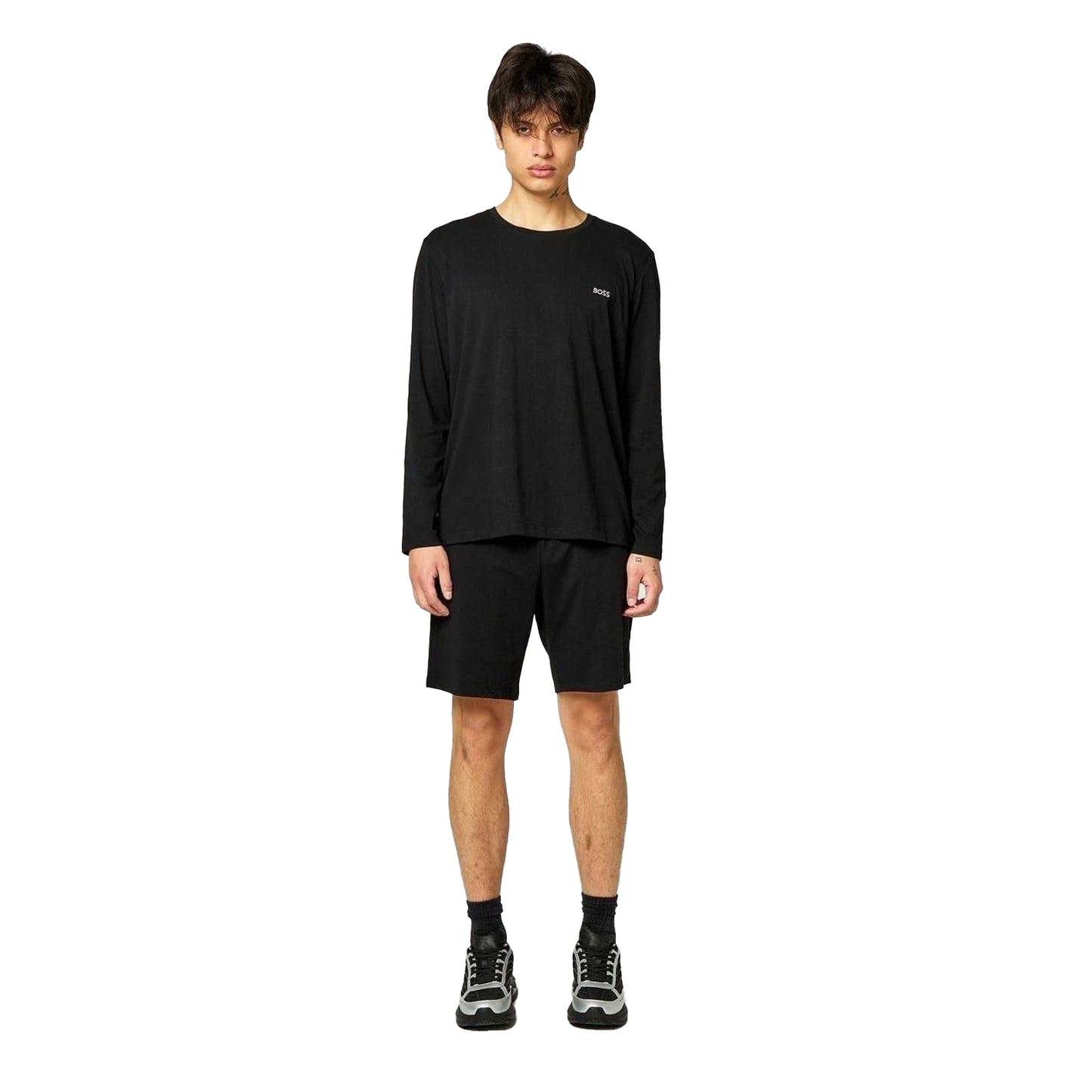 Black - Pack Shot - Boss Mens Regular Jersey Shorts