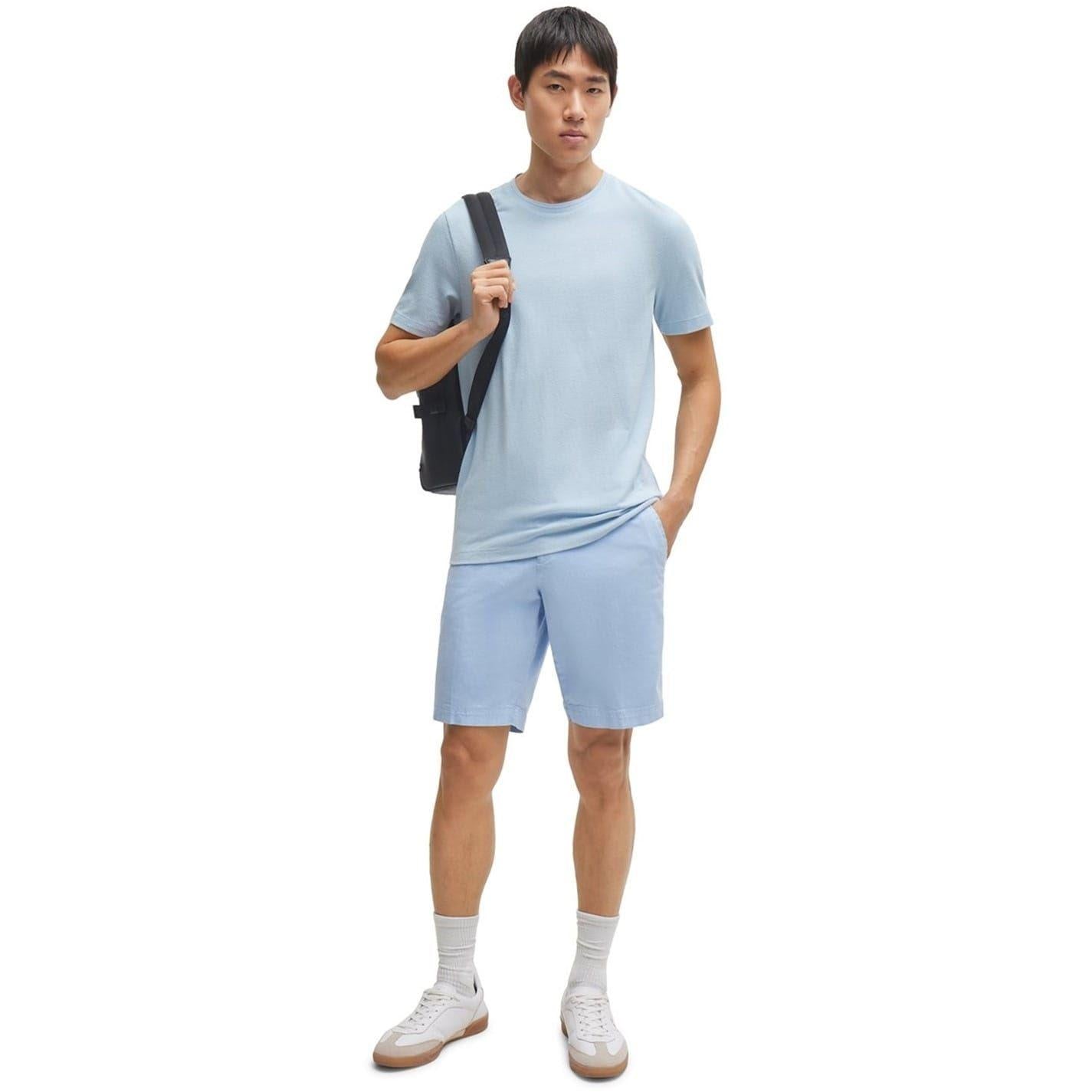 Light Blue - Pack Shot - Hugo Boss Mens Boss Cotton Regular T-Shirt