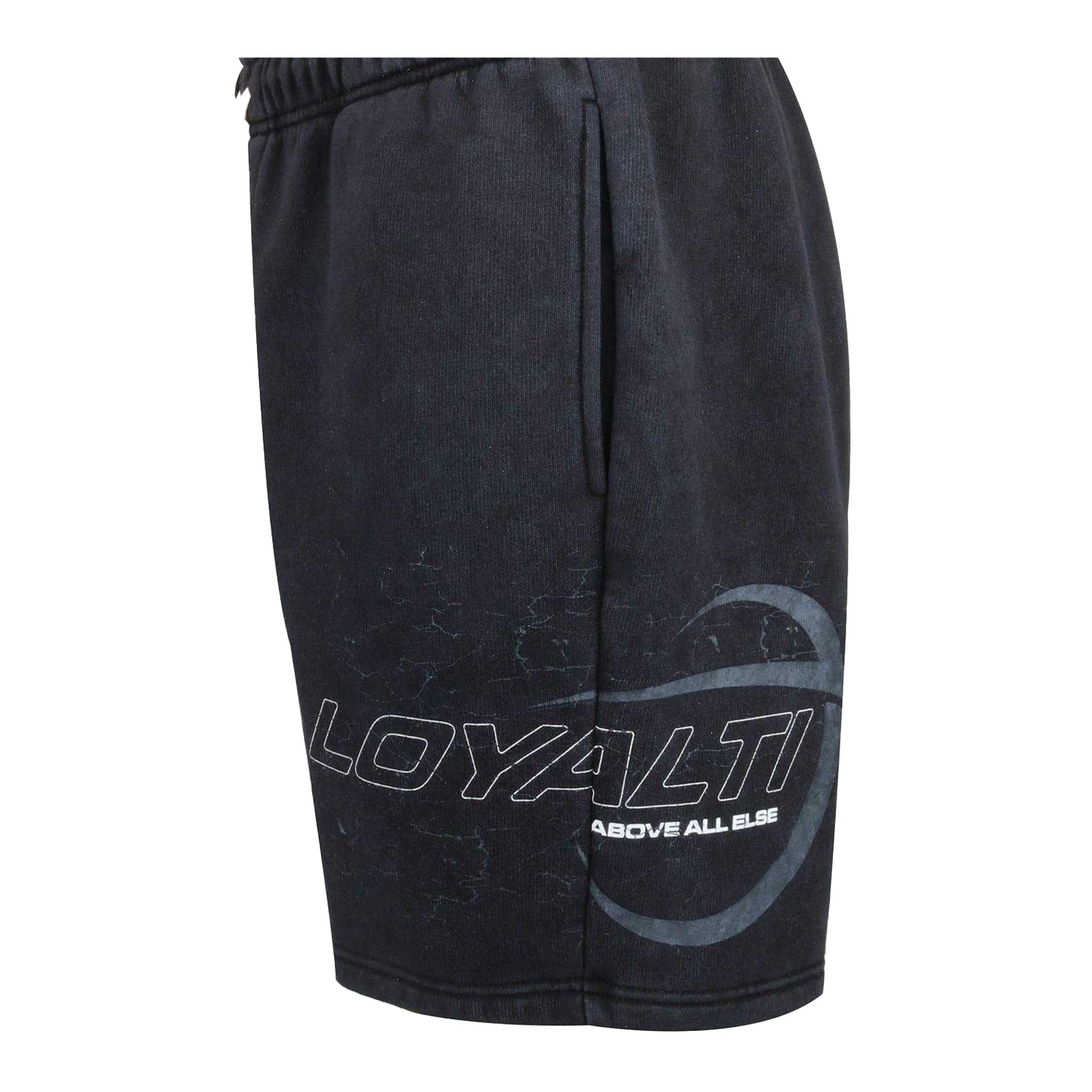 Washed Black - Side - Loyalti Mens Fleece Sweat Shorts