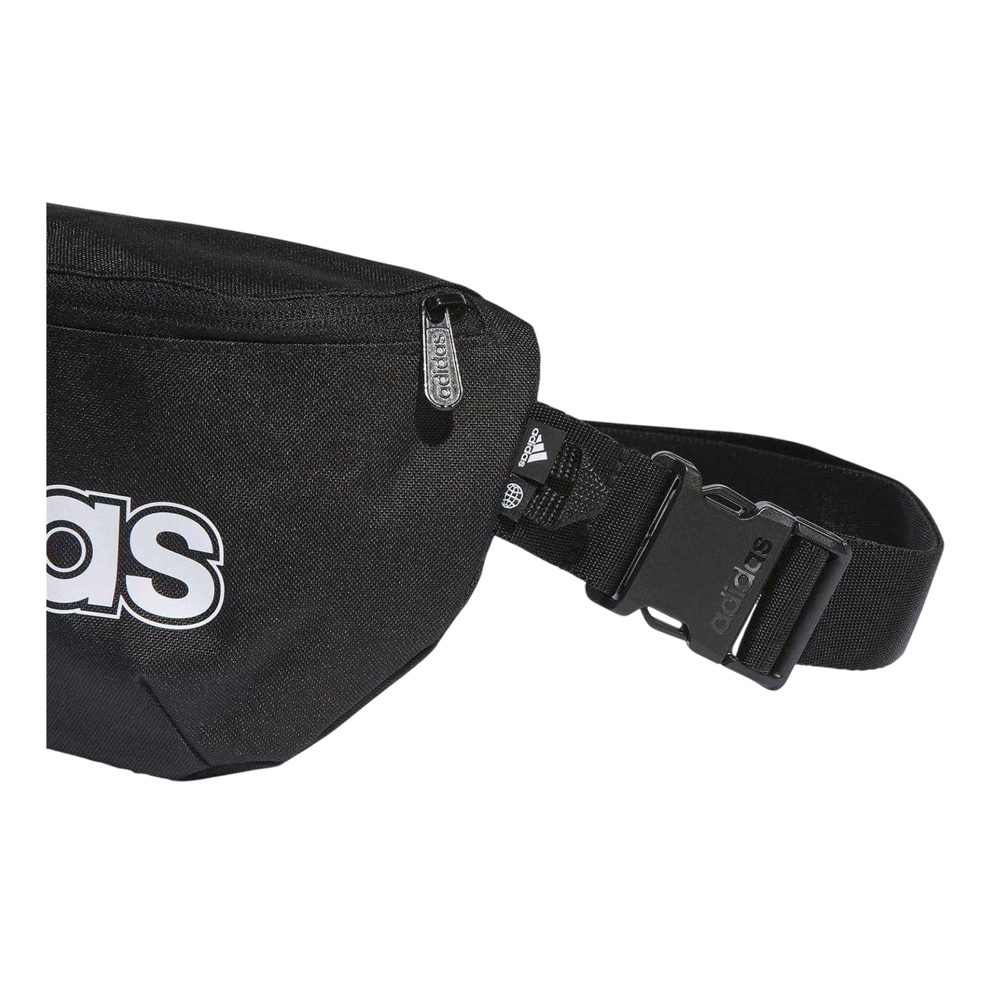 Black-White - Side - Adidas Linear Logo Waist Bag