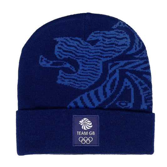 Blue - Front - Team GB Unisex Adult Knitted Sport Beanie