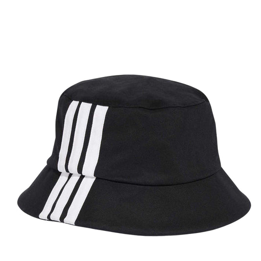 Black-White - Front - Adidas Unisex Adult Cotton Twill Bucket Hat