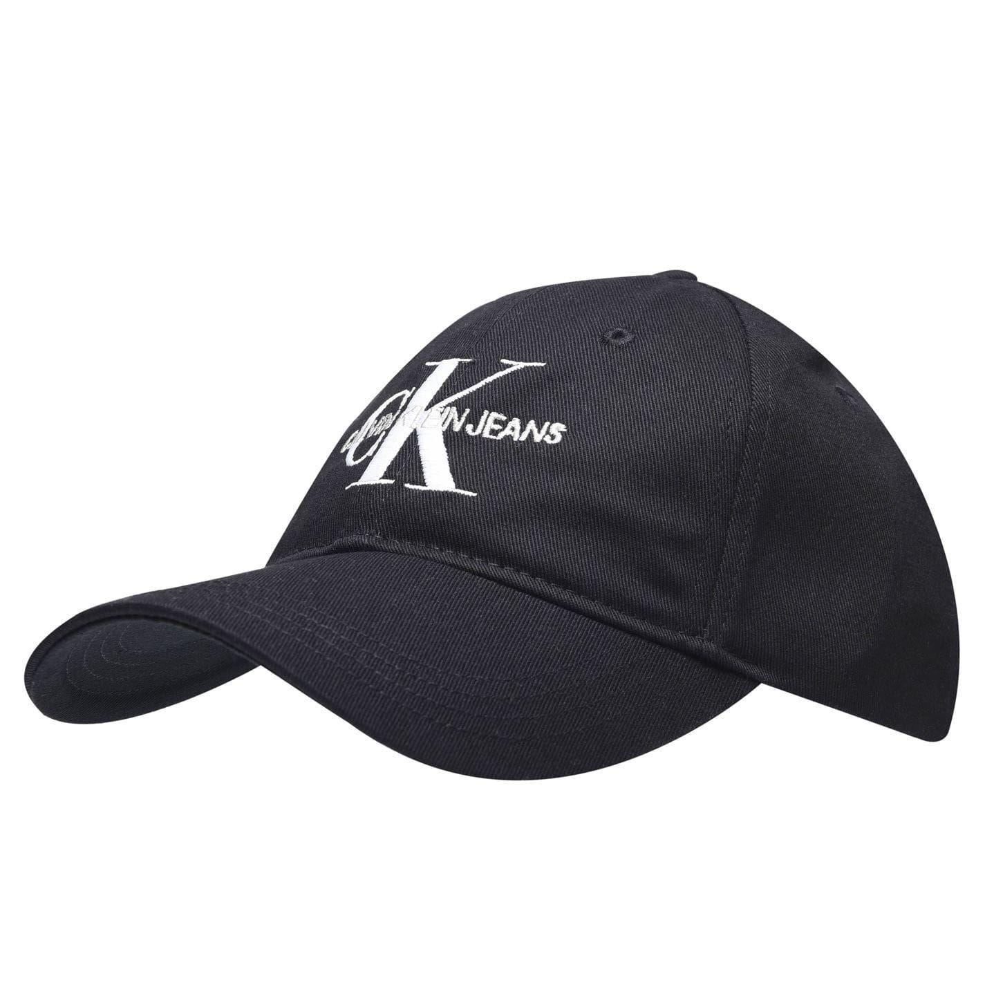 Black - Side - Calvin Klein Jeans Embroidered Logo Cotton Baseball Cap