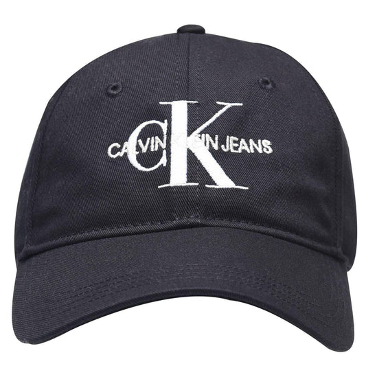 Black - Front - Calvin Klein Jeans Embroidered Logo Cotton Baseball Cap
