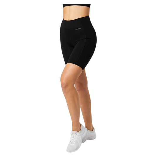 Black - Front - USA Womens-Ladies Moisture Wicking Cycling Shorts