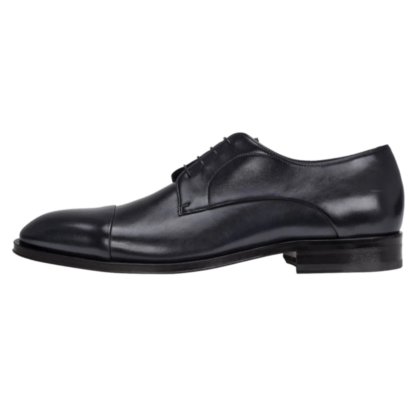 Dark Blue - Back - Boss Mens Derrek Leather Derby Shoes