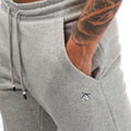 Grey - Side - Original Penguin Mens Pete Fleece Jogging Bottoms