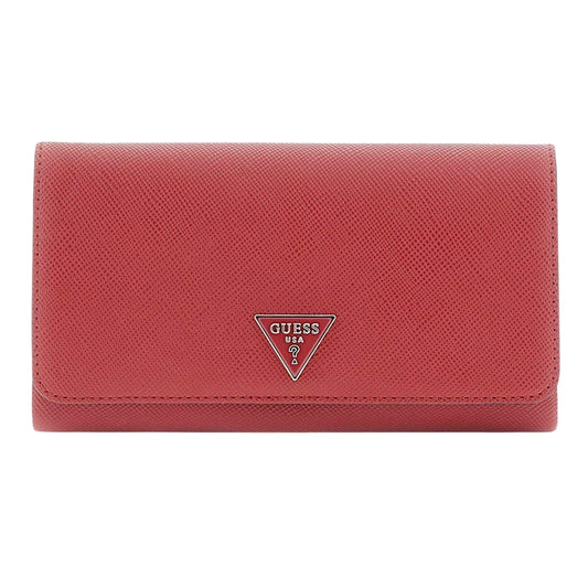 Carmine Red - Front - Guess Noelle Faux Leather Clutch Bag