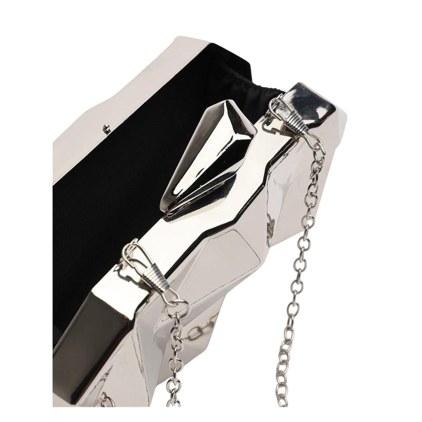 Silver - Back - Where´s That From Geometric Clutch Bag