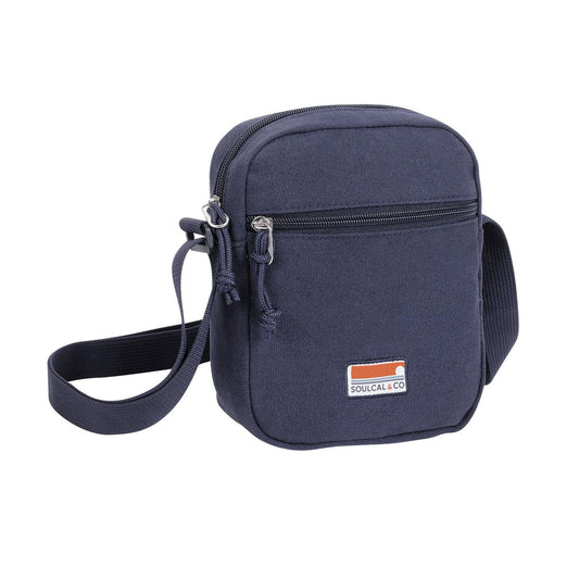 Navy-Grey - Front - SoulCal Mini Cotton Crossbody Bag