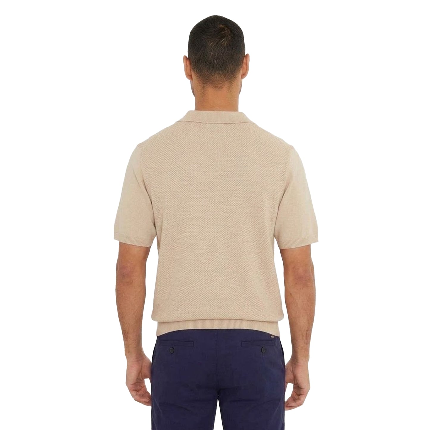 Beige - Back - Threadbare Mens Polo Shirt