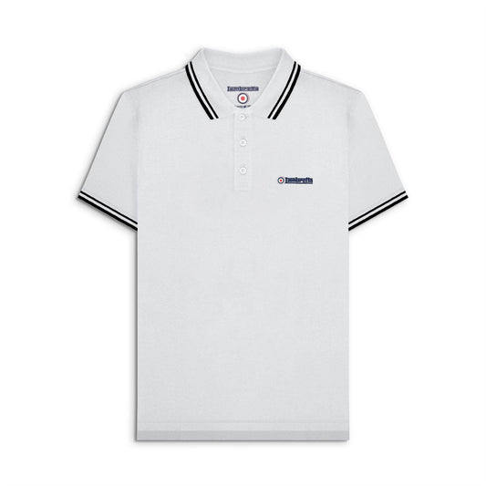 White-Black - Front - Lambretta Mens Tipped Polo Shirt