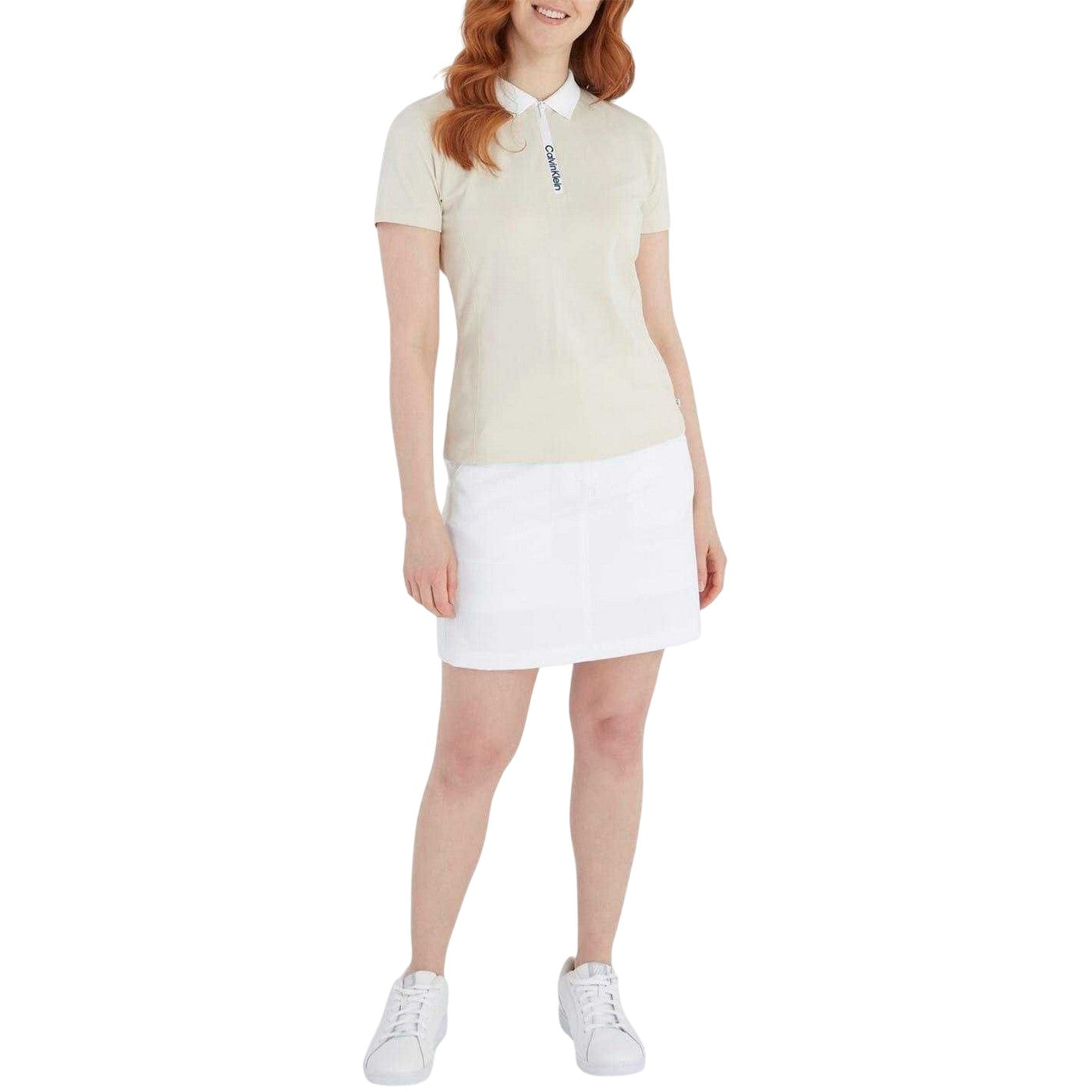 Birch - Pack Shot - Calvin Klein Womens-Ladies Regular Polo Shirt