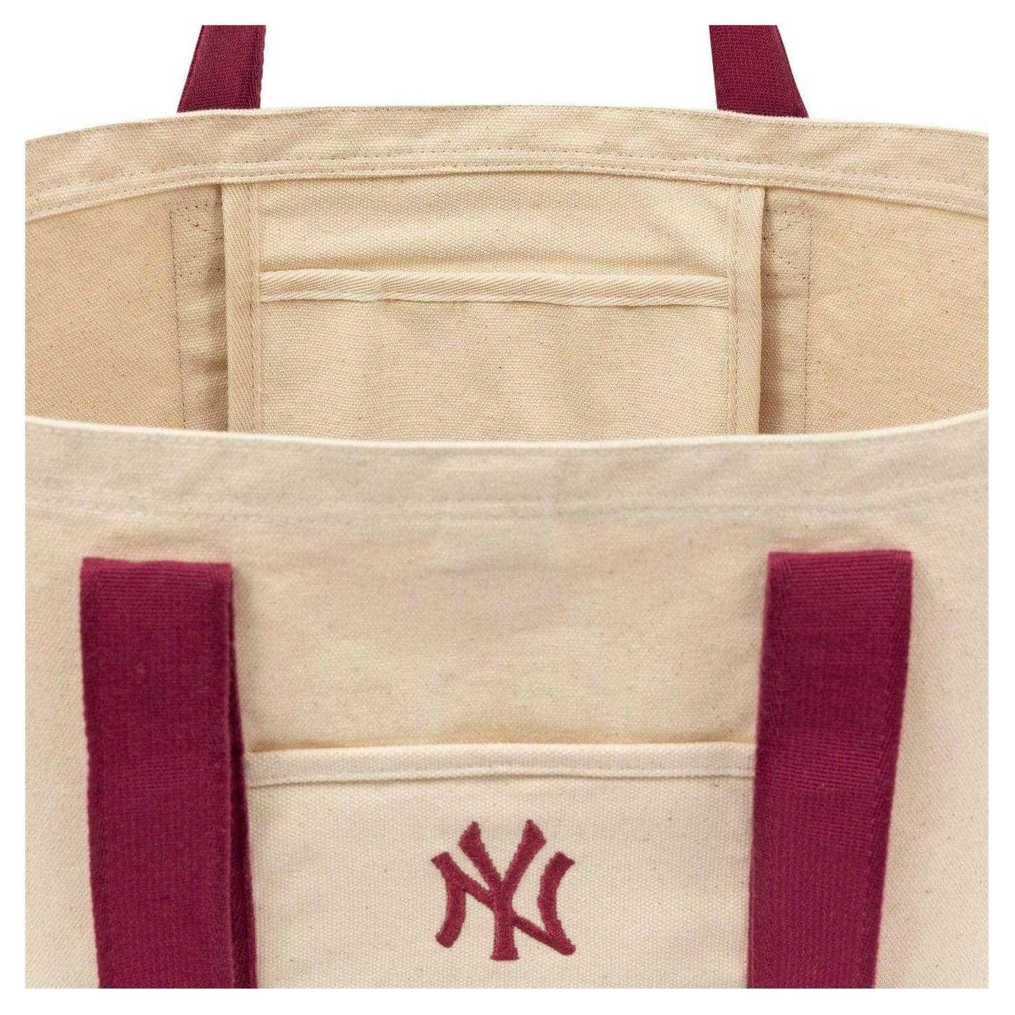 Burgundy - Lifestyle - New York Yankees MLB New Era Canvas Tote Bag