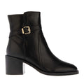Black - Side - Dune London Womens-Ladies Plotto Leather Block Heel Ankle Boots
