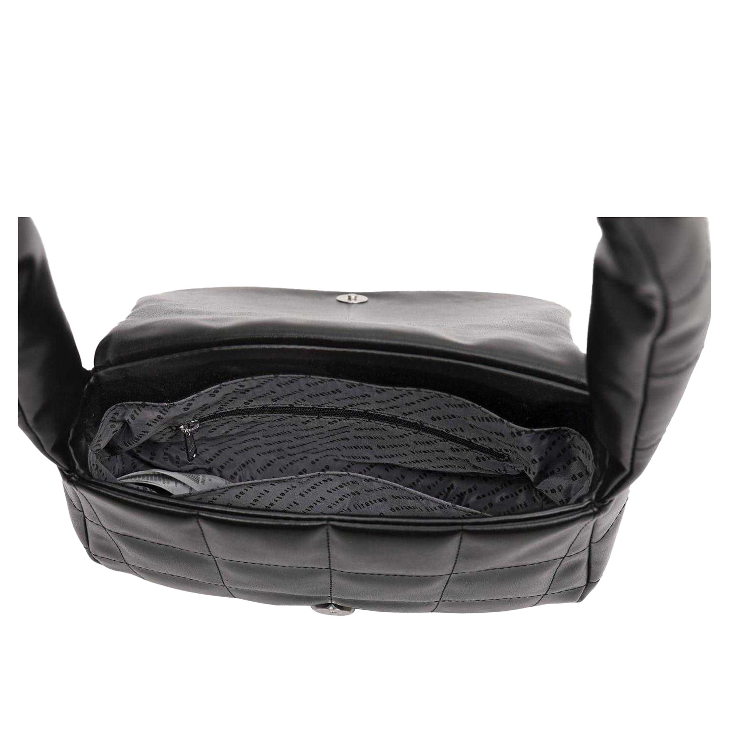 Black - Side - Firetrap Faux Leather Shoulder Bag