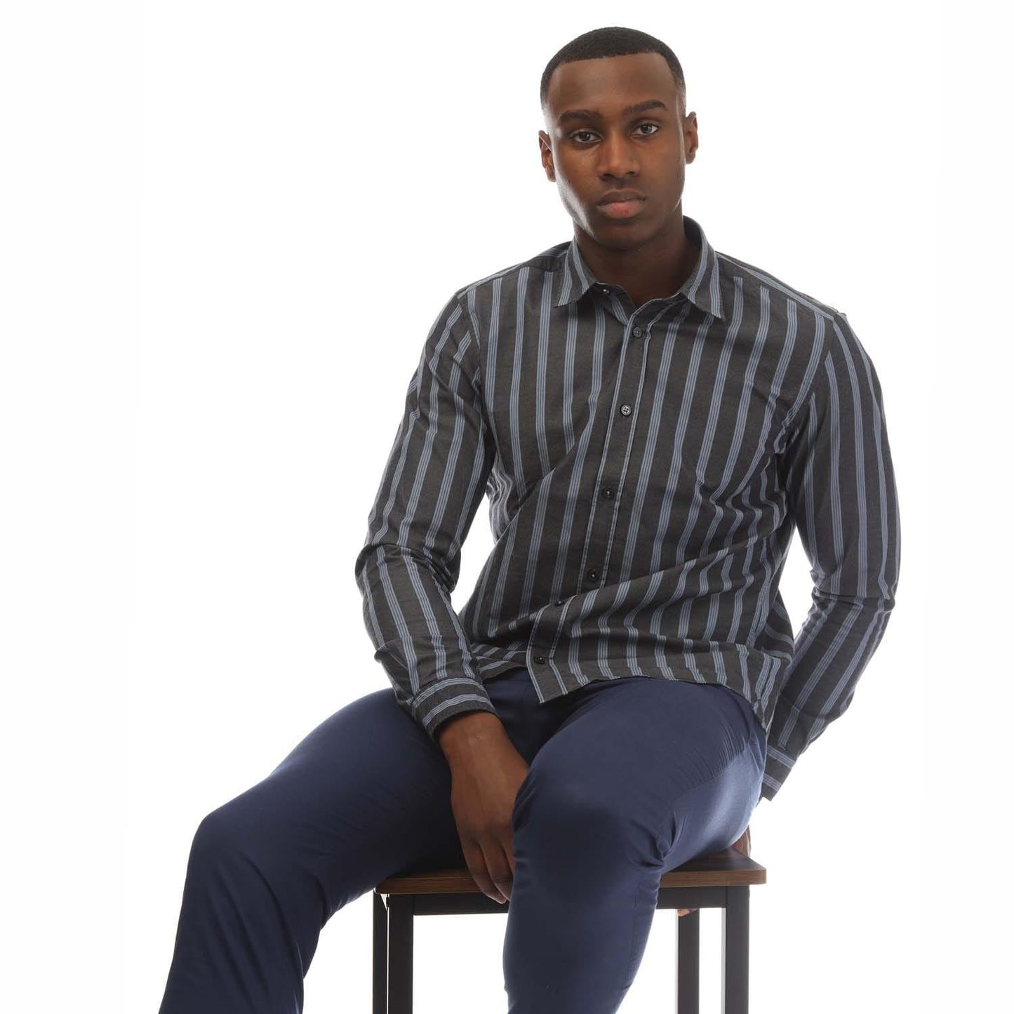 Dark Blue - Back - Boss Unisex Adult S Liam Kent Shirt