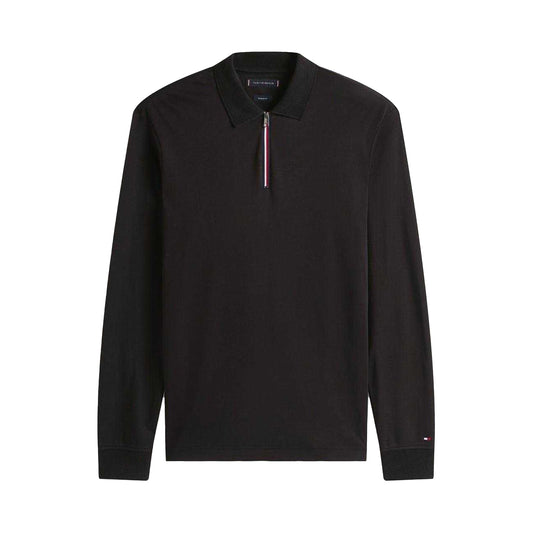 Black - Front - Tommy Hilfiger Mens Long-Sleeved Polo Shirt