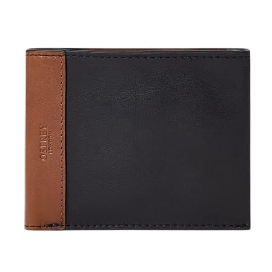 Tan-Black - Front - Osprey Stanley Bi-Fold Leather Wallet