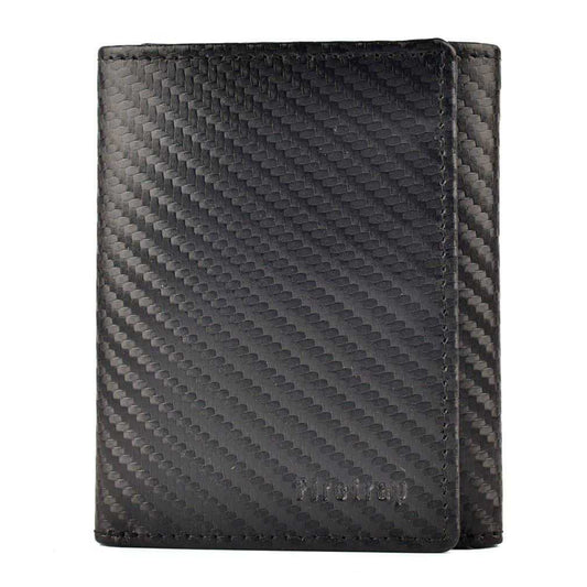 Black - Front - Firetrap Tri-Fold Leather Wallet