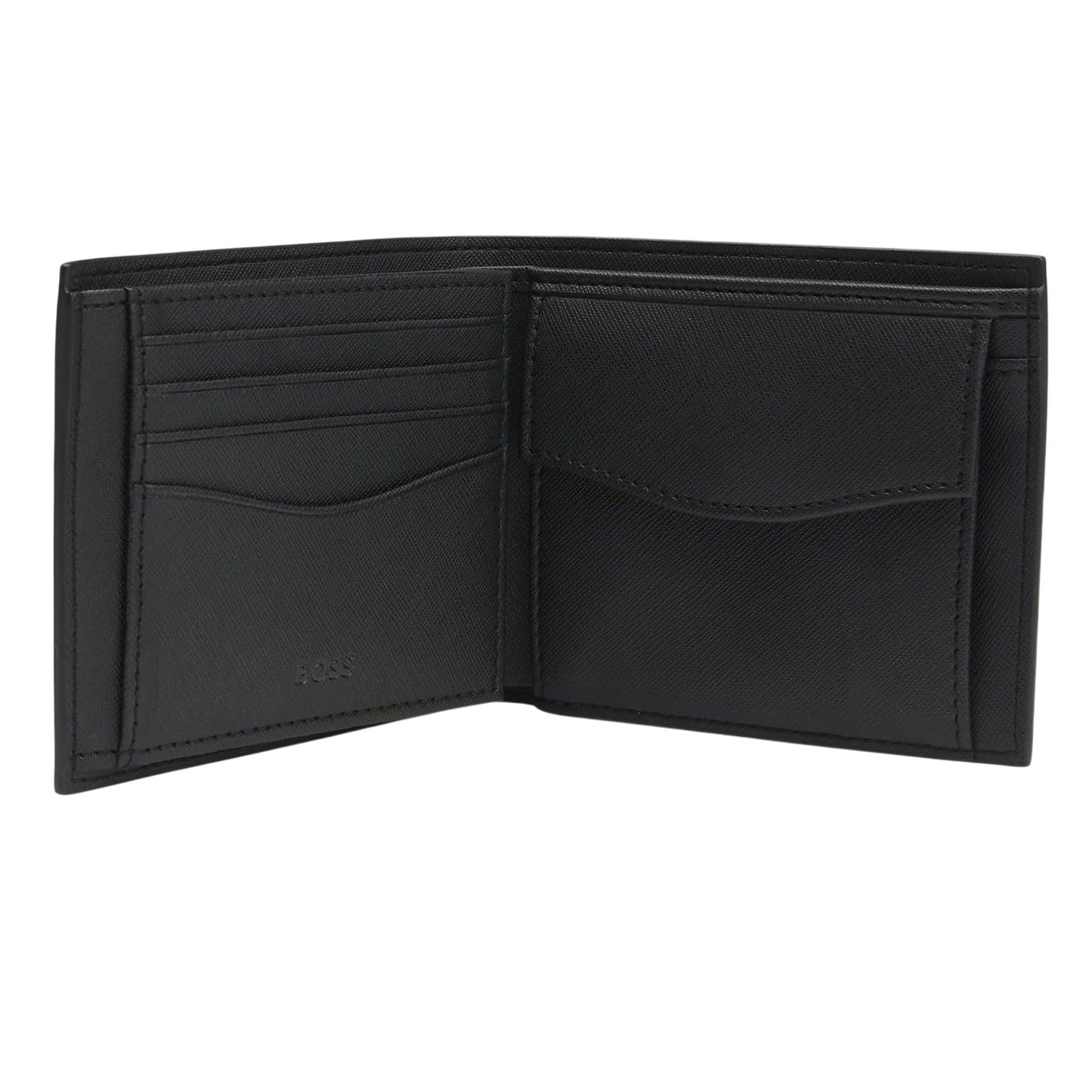 Black - Side - Boss Bi-Fold Leather Everyday Wallet