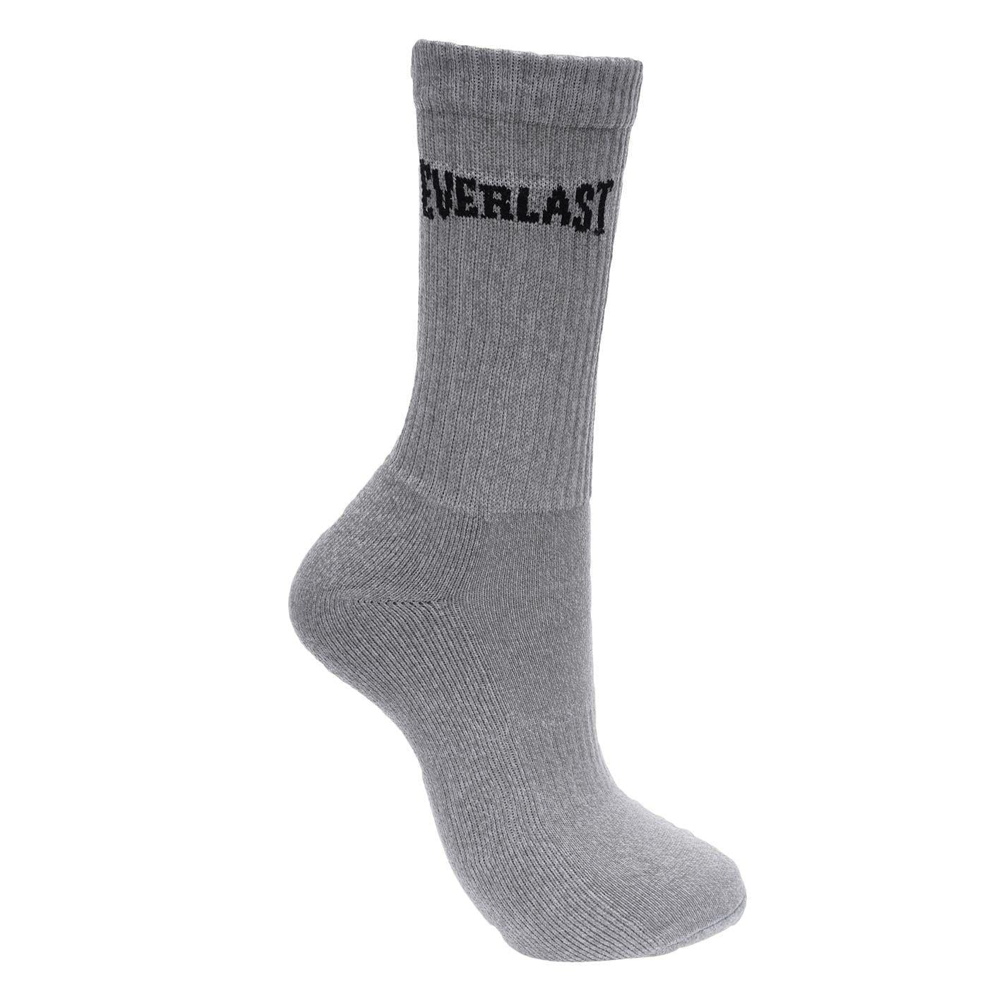 Black-Grey-White - Lifestyle - Everlast Mens Crew Socks (Pack of 3)
