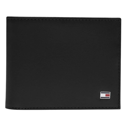 Black - Front - Tommy Hilfiger Eton Bifold Leather Embossed Everyday Wallet